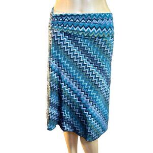 (5 for $25) Wrapper Artsy Chevron Midi Skirt Size Medium